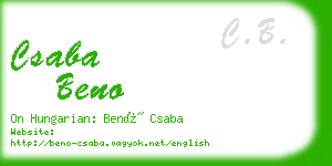 csaba beno business card